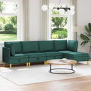 Modulsofa sæt med opbevaring 5 pcs Mørkegrøn Stof