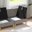 Modulsofa sæt med opbevaring 3 pcs Gråbrun Stof
