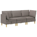 Modulsofa sæt med opbevaring 3 pcs Gråbrun Stof
