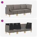 Modulsofa sæt med opbevaring 3 pcs Gråbrun Stof