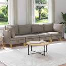Modulsofa sæt med opbevaring 4 pcs Gråbrun Stof
