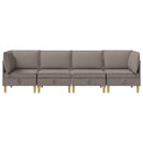 Modulsofa sæt med opbevaring 4 pcs Gråbrun Stof