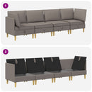 Modulsofa sæt med opbevaring 4 pcs Gråbrun Stof
