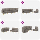 Modulsofa sæt med opbevaring 4 pcs Gråbrun Stof