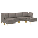 Modulsofa sæt med opbevaring 6 pcs Gråbrun Stof