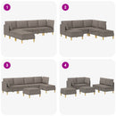 Modulsofa sæt med opbevaring 6 pcs Gråbrun Stof