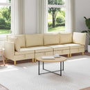Modulsofa sæt med opbevaring 4 pcs Cremefarvet Stof