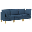 Modulsofa sæt med opbevaring 3 pcs Blå Stof