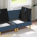 Modulsofa sæt med opbevaring 4 pcs Blå Stof