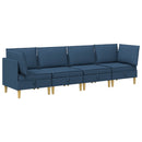Modulsofa sæt med opbevaring 4 pcs Blå Stof