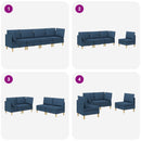 Modulsofa sæt med opbevaring 4 pcs Blå Stof