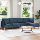 Modulsofa sæt med opbevaring 5 pcs Blå Stof