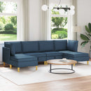 Modulsofa sæt med opbevaring 6 pcs Blå Stof