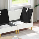 Modulsofa sæt med opbevaring 3 pcs Hvid Stof