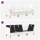 Modulsofa sæt med opbevaring 3 pcs Hvid Stof