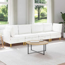 Modulsofa sæt med opbevaring 4 pcs Hvid Stof