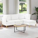 Modulsofa sæt med opbevaring 4 pcs Hvid Stof
