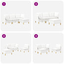 Modulsofa sæt med opbevaring 4 pcs Hvid Stof