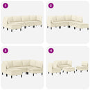 Møbelssæt til stuen 5 pcs Cremefarvet Stof
