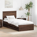 Sengestel med skuffe Brun eg 90 x 190 cm Ingeniørtræ