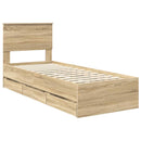Sengestel med skuffe Sonoma eg 75 x 190 cm Ingeniørtræ