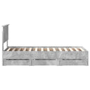 Sengestel med skuffe Beton Grå 75 x 190 cm Ingeniørtræ