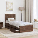 Sengestel med skuffe Brun eg 75 x 190 cm Ingeniørtræ