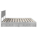 Opbevaringsseng Beton Grå 200 x 200 cm Konstrueret træ