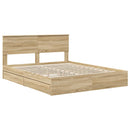 Opbevaringsseng Sonoma eg 160 x 200 cm Konstrueret træ
