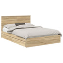 Opbevaringsseng Sonoma eg 135 x 190 cm Konstrueret træ