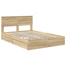 Opbevaringsseng Sonoma eg 135 x 190 cm Konstrueret træ