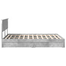 Opbevaringsseng Beton Grå 135 x 190 cm Konstrueret træ
