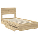 Opbevaringsseng Sonoma eg 100 x 200 cm Konstrueret træ