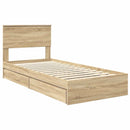 Opbevaringsseng Sonoma eg 90 x 200 cm Konstrueret træ