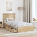 Opbevaringsseng Sonoma eg 90 x 190 cm Konstrueret træ