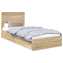Opbevaringsseng Sonoma eg 90 x 190 cm Konstrueret træ