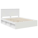 Sengestel med hovedgærde Hvid 150 x 200 cm Massiv fyrretræ