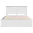 Sengestel med hovedgærde Hvid 150 x 200 cm Massiv fyrretræ
