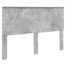 Sengestel med hovedgærde Beton Grå 150 x 200 cm Massiv fyrretræ