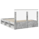 Sengestel med hovedgærde Beton Grå 150 x 200 cm Massiv fyrretræ