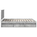 Sengestel med hovedgærde Beton 140 x 200 cm Massiv fyrretræ