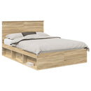 Sengestel med hovedgærde Sonoma 140 x 190 cm Massiv fyrretræ