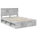 Sengestel med hovedgærde Beton 140 x 190 cm Massiv fyrretræ