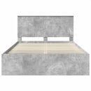 Sengestel med hovedgærde Beton 140 x 190 cm Massiv fyrretræ