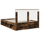 Sengestel med hovedgærde Røget eg 140 x 190 cm Massiv fyrretræ