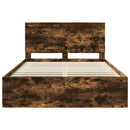 Sengestel med hovedgærde Røget eg 140 x 190 cm Massiv fyrretræ