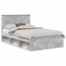 Sengestel med hovedgærde Beton 120 x 200 cm Massiv fyrretræ