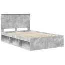 Sengestel med hovedgærde Beton 120 x 200 cm Massiv fyrretræ