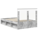 Sengestel med hovedgærde Beton 120 x 200 cm Massiv fyrretræ