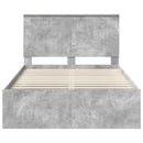 Sengestel med hovedgærde Beton 120 x 200 cm Massiv fyrretræ